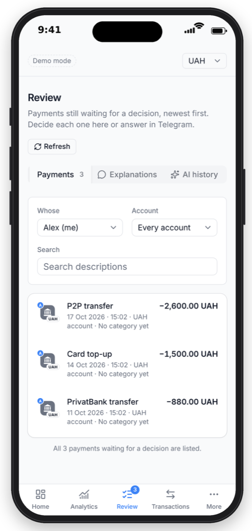 Review: payments waiting for a decision
